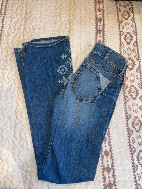 Ariat Denim - Ariat Blue Embroidered Wide-Leg Jeans